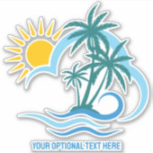 Sticker Nom et texte personnalisés Îles tropicales (Devant)