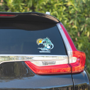 Sticker Nom et texte personnalisés Îles tropicales