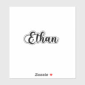 Sticker Nom Ethan - Calligraphie manuscrite (Feuille)
