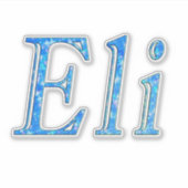 Sticker Nom étoilé bleu Eli, (Devant)