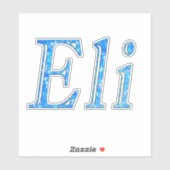 Sticker Nom étoilé bleu Eli, (Feuille)