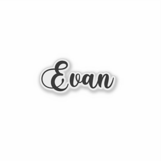 Sticker Nom Evan - Calligraphie manuscrite (Devant)