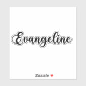 Sticker Nom Evangeline - Calligraphie manuscrite (Feuille)
