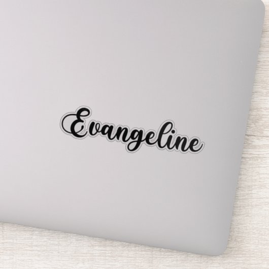 Sticker Nom Evangeline - Calligraphie manuscrite (Détail)