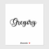 Sticker Nom Gregory - Calligraphie manuscrite (Feuille)
