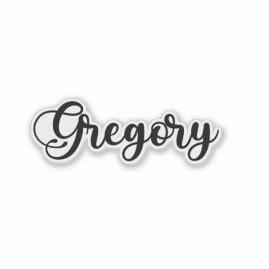 Sticker Nom Gregory - Calligraphie manuscrite (Devant)
