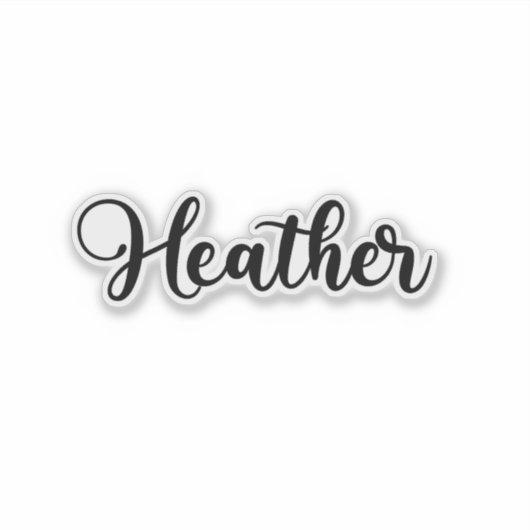 Sticker Nom Heather - Calligraphie manuscrite (Devant)