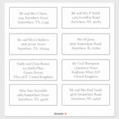 Sticker Nom individuel d'invité et adresse d'expédition Se (Feuille)