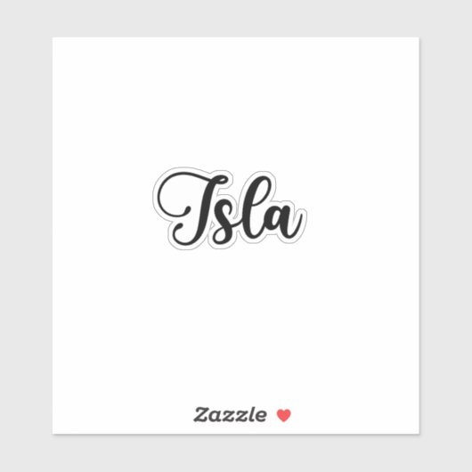 Sticker Nom Isla - Calligraphie manuscrite (Feuille)