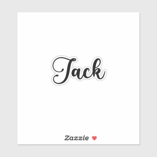 Sticker Nom Jack - Calligraphie manuscrite (Feuille)
