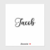 Sticker Nom Jacob - Calligraphie manuscrite (Feuille)