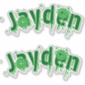 Sticker Nom Jayden Vert, (Devant)