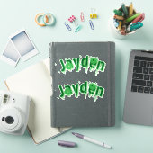 Sticker Nom Jayden Vert, (Couverture iPad)