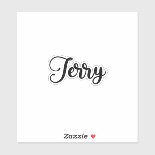 Sticker Nom Jerry - Calligraphie manuscrite (Feuille)