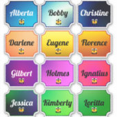 Sticker Nom Jeu De Belles Couleurs Avec Un Visage  (Devant)