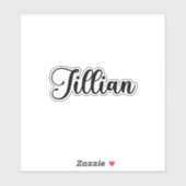 Sticker Nom Jillian - Calligraphie manuscrite (Feuille)