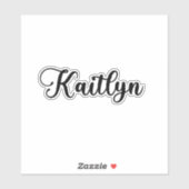Sticker Nom Kaitlyn - Calligraphie manuscrite (Feuille)