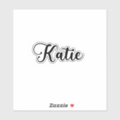 Sticker Nom Katie - Calligraphie manuscrite (Feuille)