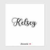 Sticker Nom Kelsey - Calligraphie manuscrite (Feuille)