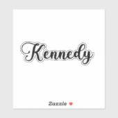Sticker Nom Kennedy - Calligraphie manuscrite (Feuille)