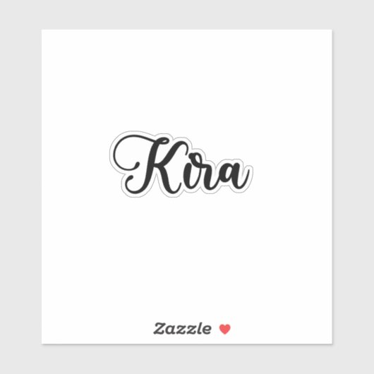 Sticker Nom Kira - Calligraphie manuscrite (Feuille)