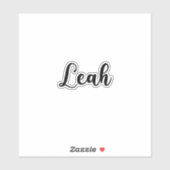 Sticker Nom Leah - Calligraphie manuscrite (Feuille)