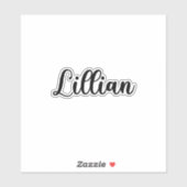 Sticker Nom Lillian - Calligraphie manuscrite (Feuille)