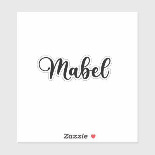 Sticker Nom Mabel - Calligraphie manuscrite (Feuille)