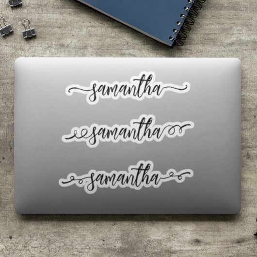 Sticker Nom manuscrit Monogramme Brush Script Squgly