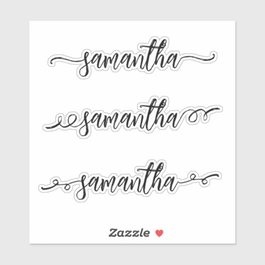 Sticker Nom manuscrit Monogramme Brush Script Squgly (Feuille)