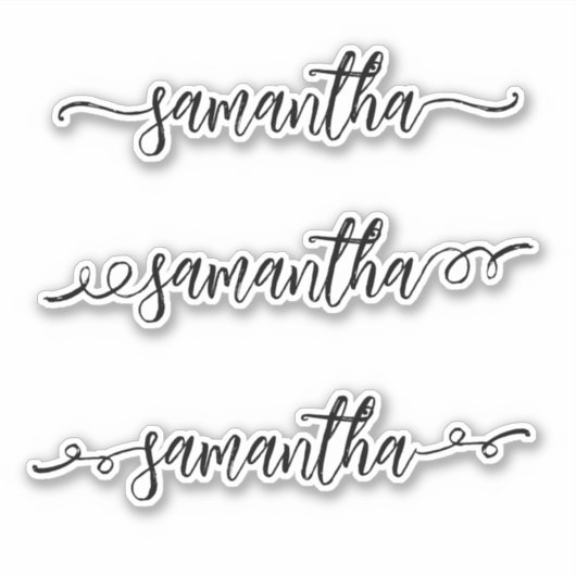 Sticker Nom manuscrit Monogramme Brush Script Squgly (Devant)