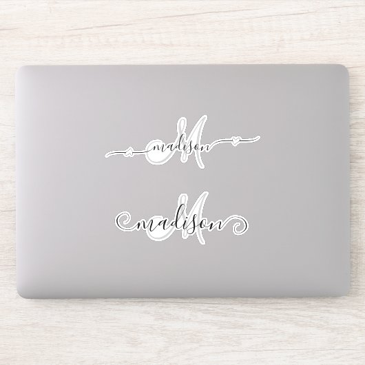Sticker Nom manuscrit Monogramme Calligraphie (Ordinateur)
