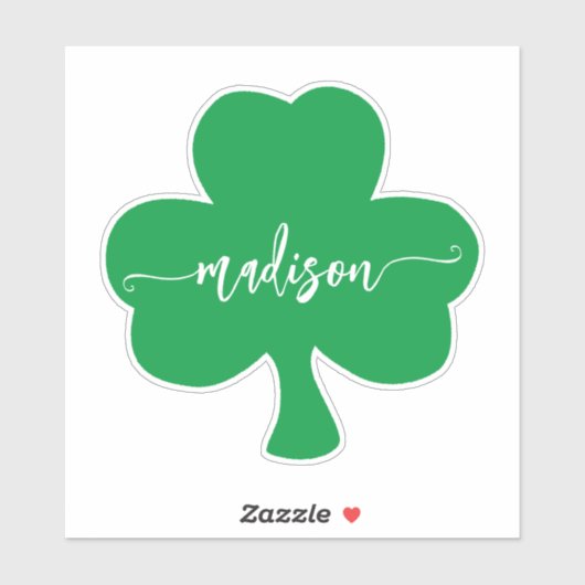Sticker Nom manuscrit Shamrock vert (Feuille)