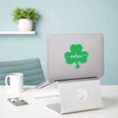 Sticker Nom manuscrit Shamrock vert (Ordinateur portable sur le bureau)