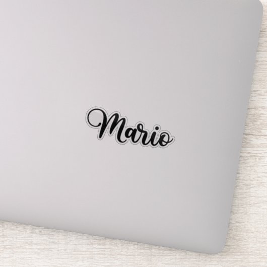 Sticker Nom Mario - Calligraphie manuscrite (Détail)