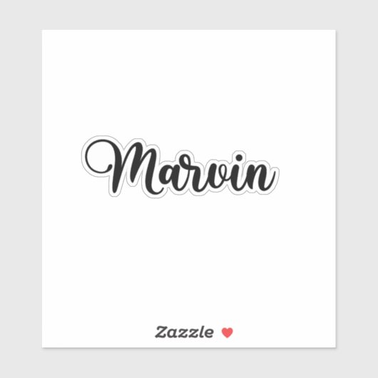 Sticker Nom Marvin - Calligraphie manuscrite (Feuille)