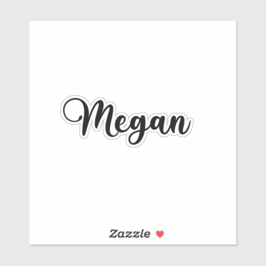 Sticker Nom Megan - Calligraphie manuscrite (Feuille)