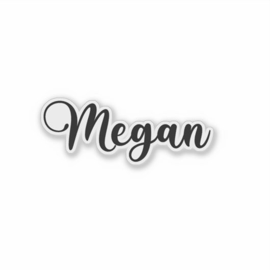 Sticker Nom Megan - Calligraphie manuscrite (Devant)