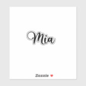 Sticker Nom Mia - Calligraphie manuscrite (Feuille)
