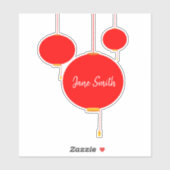 Sticker Nom mignon lanternes chinoises (Feuille)