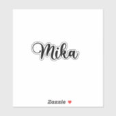 Sticker Nom Mika - Calligraphie manuscrite (Feuille)