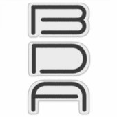 Sticker Nom minimal de monogramme noir moderne (Devant)