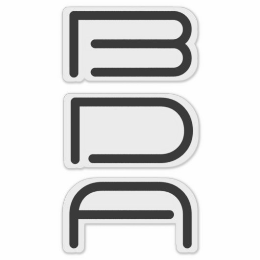 Sticker Nom minimal de monogramme noir moderne (Devant)