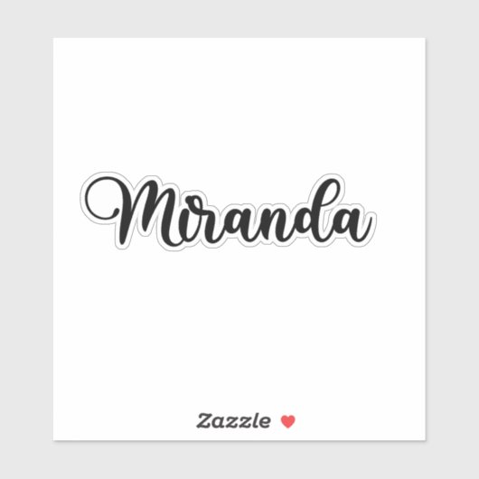 Sticker Nom Miranda - Calligraphie manuscrite (Feuille)