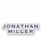 Sticker Nom moderne bleu marine personnalisé Monogramme (Devant)