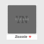 Sticker Nom monographique moderne gris foncé (ou autre tex (Feuille)