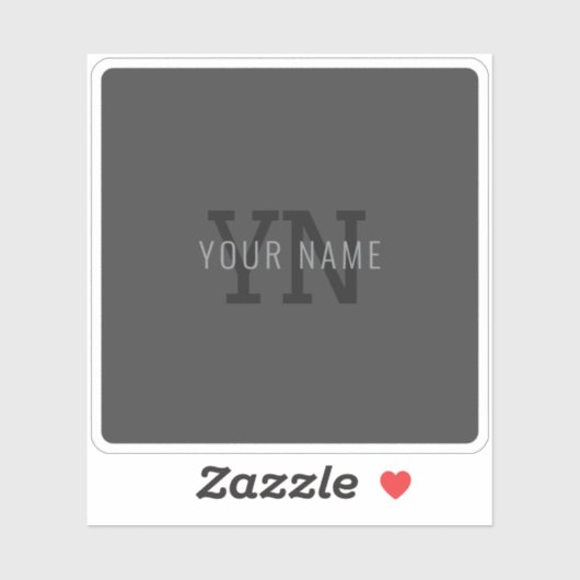 Sticker Nom monographique moderne gris foncé (ou autre tex (Feuille)