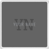 Sticker Nom monographique moderne gris foncé (ou autre tex (Devant)