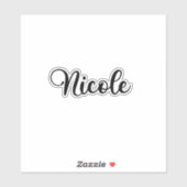 Sticker Nom Nicole - Calligraphie manuscrite (Feuille)