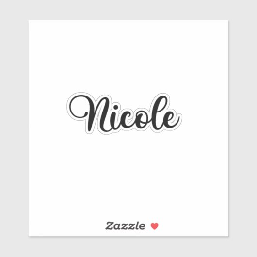 Sticker Nom Nicole - Calligraphie manuscrite (Feuille)